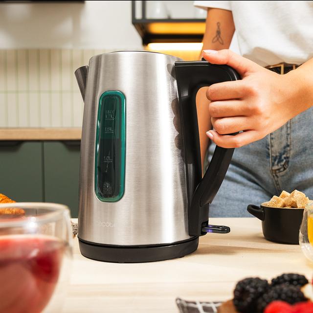 Cecotec Thermosense 210 Steel Hervidor De Agua De 1 7 Litros Cuerpo De Acero Inoxidable Y Con 2200 W. Hervidor De Agua