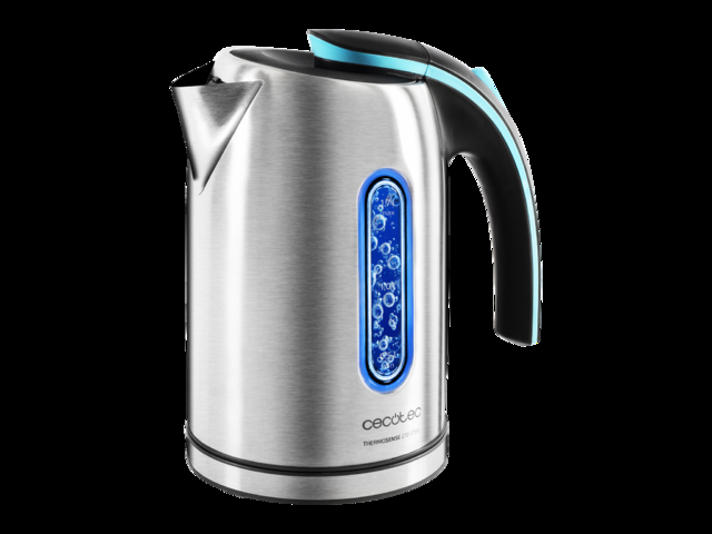 Cecotec ThermoSense 270 Steel. Hervidor de Agua Eléctrico de 1 7 litros Libre de BPA 2200 W de Potencia Base 360º Filtro Antical Desmontable Doble Sistema de Seguridad Acero Inoxidable Hervidor de agua eléctrico  