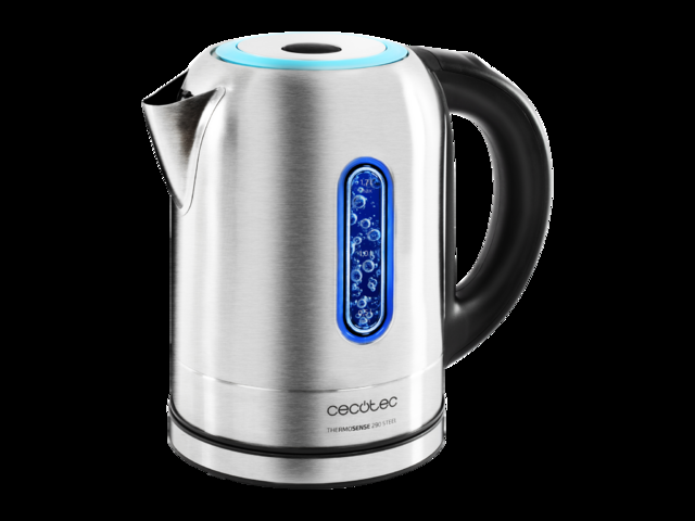 Cecotec ThermoSense 290 Steel. Hervidor de Agua Eléctrico de 1 7 litros Libre de BPA 2200 W de Potencia Base 360º Filtro Antical Desmontable Doble Sistema de Seguridad Acero Inoxidable Hervidor de agua eléctrico  