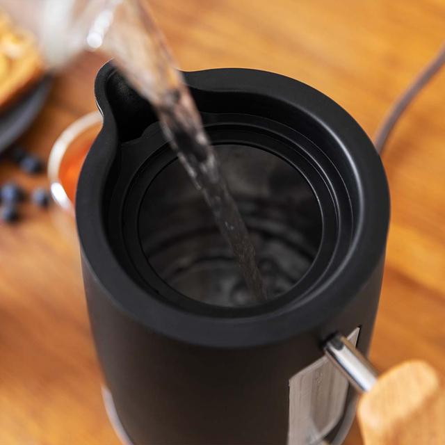 Cecotec ThermoSense 400 Black Woody.Hervidor De Agua Con 3000 W Capacidad 1 7 Litros Acero Inoxidable Libre BPA Base Con Giro 360º Filtro Antical Desmontable Sistema De Seguridad Hervidor De Agua De 3000W