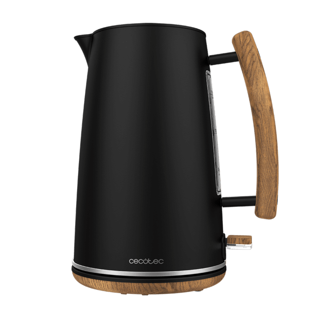 Cecotec ThermoSense 400 Black Woody.Hervidor de Agua con 3000 W Capacidad 1 7 Litros Acero Inoxidable Libre BPA Base con Giro 360º Filtro Antical Desmontable Sistema de Seguridad Hervidor de agua de 3000W