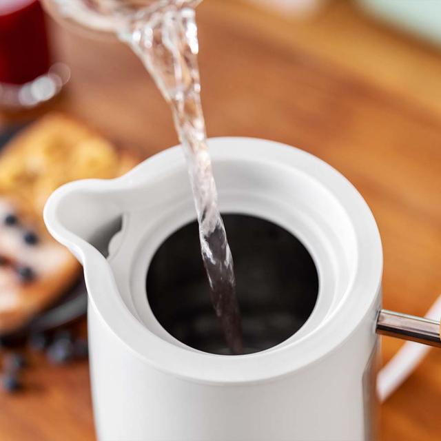 Cecotec ThermoSense 400 White Woody. Hervidor De Agua Con 3000 W Capacidad 1 7 Litros Acero Inoxidable Libre BPA Base Con Giro 360º Filtro Antical Desmontable Sistema De Seguridad Hervidor De Agua De 3000W