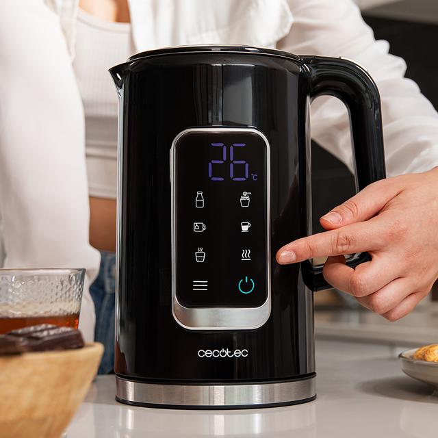 Cecotec Thermosense 500 Touch Hervidores De Agua De 1 7 Litros De Capacidad Pantalla Digital Y Con 2200 W. Hervidores De Agua