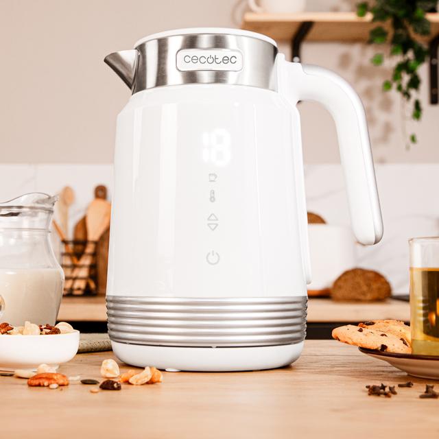Cecotec ThermoSense 600 Touch White Hervidores De Agua De 1 7 Litros De Capacidad Libre De Bpa Y Con 2200 W. Hervidores De Agua