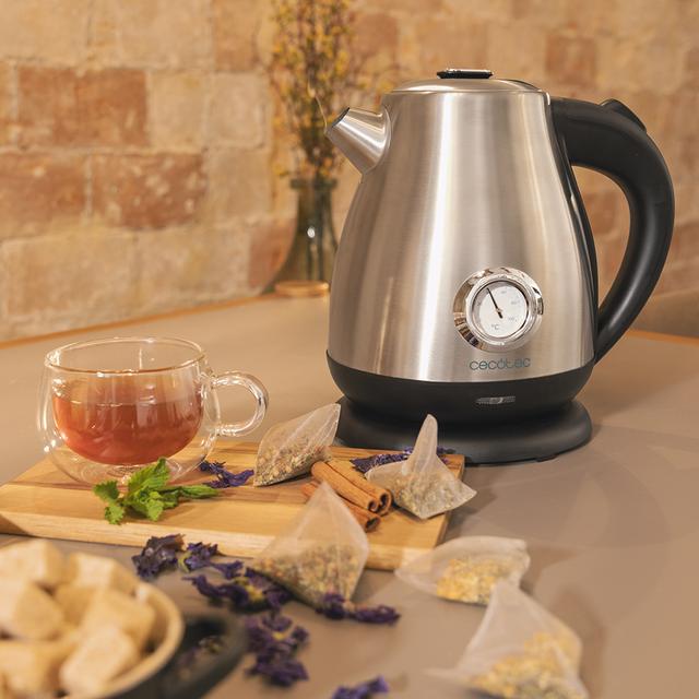 Cecotec Thermosense 620 Retro Steel Hervidor De Agua De 1 7 Litros Cuerpo De Acero Inoxidable Y Con 2200 W. Hervidor De Agua 
