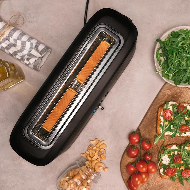 Cecotec Toast&Taste 10000 Extra. Tostadora Vertical De 980 W Ranura Larga Extraancha 3 Funciones Preconfiguradas Diseño En Plástico Con Acabados En Acero Inox Incluye Varillas Superiores Tostador Vertical