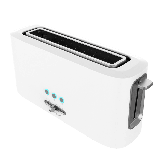 Cecotec Toast&Taste 10000 Extra White. Tostadora De 980 W Ranura Larga Extraancha Función Recalentar Descongelar Y Cancelar Plástico Varillas Superiores Blanco Tostadora De Plástico De Una Ranura Larga Y Extra Ancha