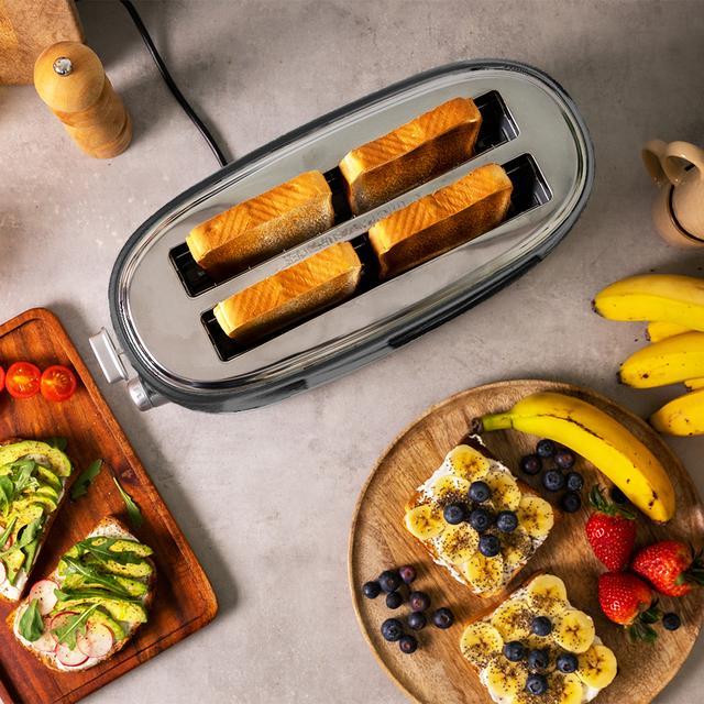 Cecotec Toast&Taste 1600 Retro Double Inox Tostadora De Acero Con 2 Ranuras Anchas Largas Y Con Capacidad Para 4 Tostadas. Tostadora