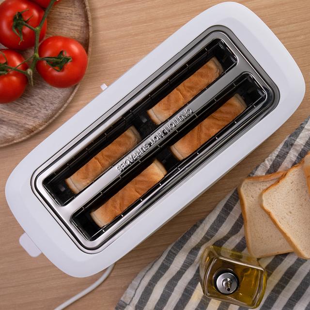 Cecotec Toast&Taste 16000 Extra Doble White. Tostadora De 1630 W 2 Ranuras Largas Extraanchas Función Recalentar Descongelar Y Cancelar Plástico Varillas Superiores Blanco Tostadora De Plástico De Dos Ranuras Largas Y Extra A