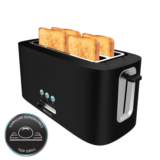 Cecotec Toast&Taste 16000 Extra Double M. Tostadora Vertical Con 1630 W 2 Ranuras Largas Extraanchas 3 Funciones Diseño En Plástico Con Acabados En Acero Inox Incluye Varillas Superiores Tostadora De Plástico De Dos Ranuras L