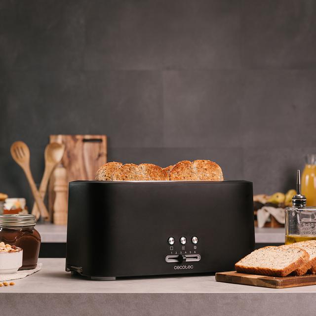 Cecotec Toast&Taste 16000 Extra Double.Tostadora Vertical De 1630 W 2 Ranuras Largas Extraanchas 3 Funciones Diseño En Plástico Con Acabados En Acero Inox Incluye Varillas Superiores Tostadora De Plástico De Dos Ranuras Larga