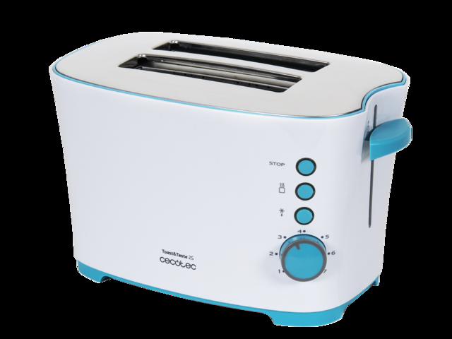 Cecotec Toast&Taste 2S. Tostadora Vertical De 650 W 7 Niveles De Potencia Capacidad Para 2 Tostadas 3 Funciones (Tostar Recalentar Descongelar) Incluye Pinzas Bandeja Recogemigas Tostadora De Pan  