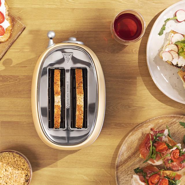 Cecotec Toast&Taste 800 Vintage Light Yellow. Tostadora De 850 W Doble Ranura Corta Extra Anchas De 3 8 Cm 2 Tostadas Acabados En Acero Inoxidable Estilo Vintage 3 Funciones Amarillo Tostador Vertical