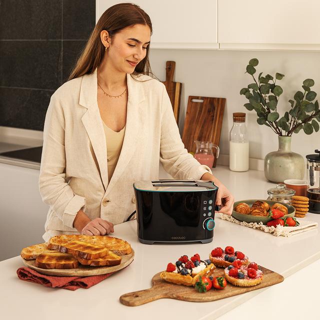 Cecotec Toast&Taste Double B Tostadora De Pan Con Capacidad Para Dos Tostadas. Incluye Pinzas Para Las Tostadas. 650 W De Potencia Y 7 Posiciones De Tostado Función Descongelar Y Función Recalentar. Sistema De Extraelevación