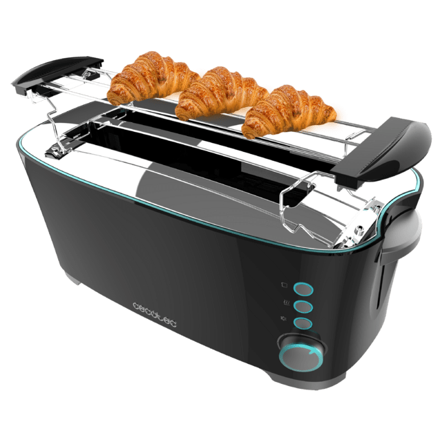 Cecotec Toast&Taste Extra Double B Tostadora De Pan De Doble Ranura Toast&Taste 2L Con 1350 W De Potencia Y 7 Posiciones De Tostado Función Descongelar Y Función Recalentar. Sistema De Extraelevación Bandeja Recogemigas Ampli