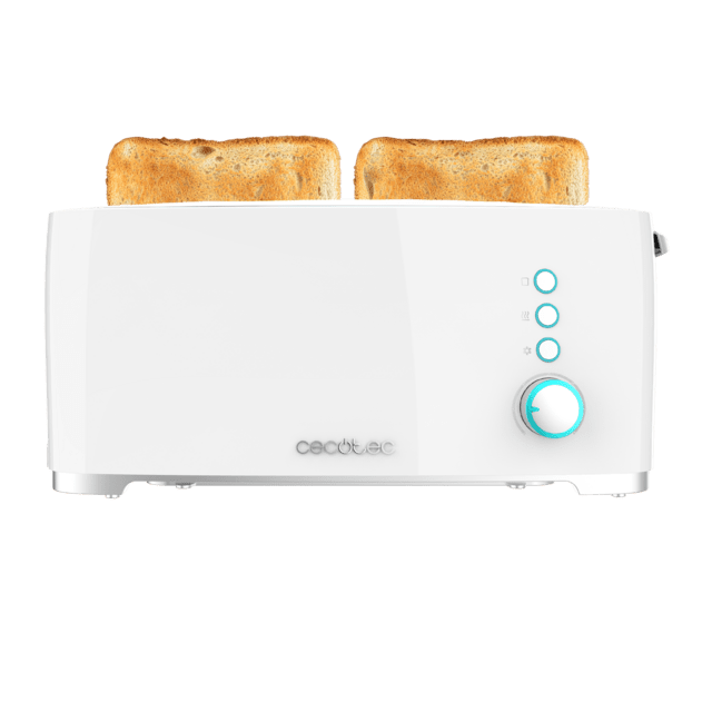 Cecotec Toast&Taste Extra W Tostadora De Pan Con Capacidad Para Dos Tostadas. Incluye Soporte Para Panecillos. 1000 W De Potencia Y 7 Posiciones De Tostado Función Descongelar Y Función Recalentar. Sistema De Extraelevación B