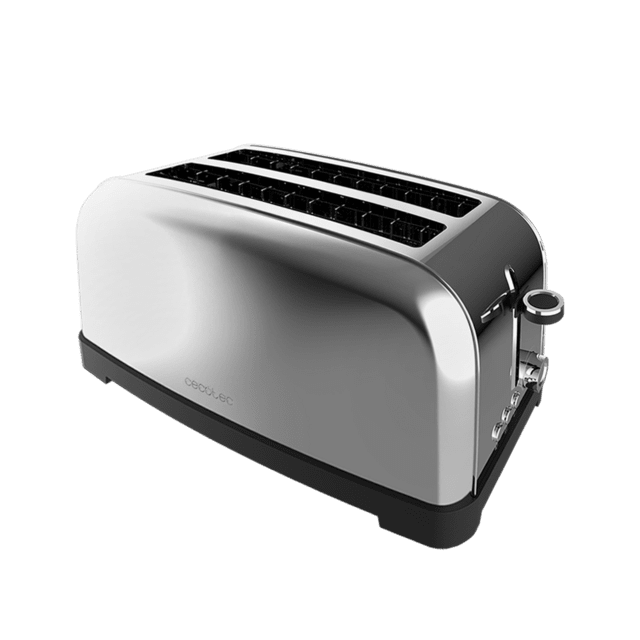 Cecotec Toastin' Time 1500 Inox Lite Tostador Vertical De Acero Con Doble Ranura Larga Y 1500 W De Potencia. Tostador Vertical 