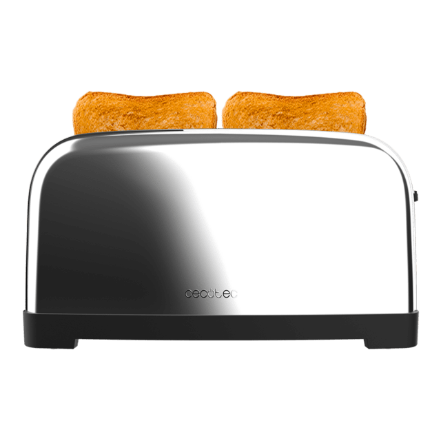 Cecotec Toastin' Time 1500 Inox Tostador Vertical De Acero Con Doble Ranura Larga 1500 W De Potencia Y Soporte Para Panecillos. Tostador Vertical 