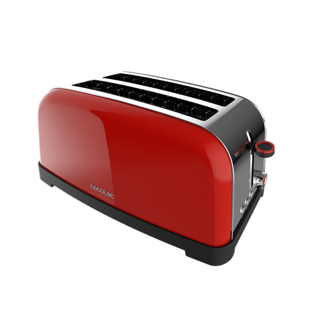 Cecotec Toastin' Time 1500 Red Lite Tostador Vertical De Acero Con Doble Ranura Larga Y 1500 W De Potencia. Tostador Vertical