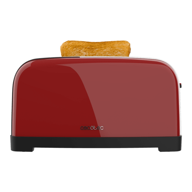 Cecotec Toastin' Time 1500 Red Tostador Vertical De Acero Con Doble Ranura Larga 1500 W De Potencia Y Soporte Para Panecillos. Tostador Vertical 