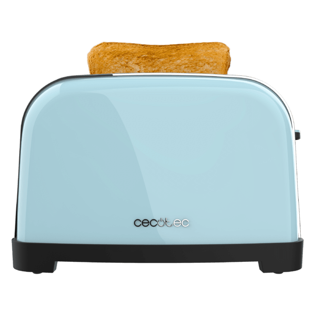 Cecotec Toastin' Time 1700 Double Blue Tostador Vertical De Acero Con Cuatro Ranuras Cortas 1700 W De Potencia Y Soporte Para Panecillos.  Tostador Vertical 