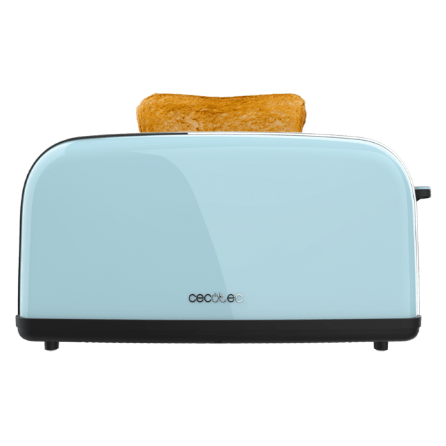 Cecotec Toastin' Time 850 Blue Long Tostador Vertical De Acero Con Una Ranura Larga 850 W De Potencia Y Soporte Para Panecillos. Tostador Vertical 