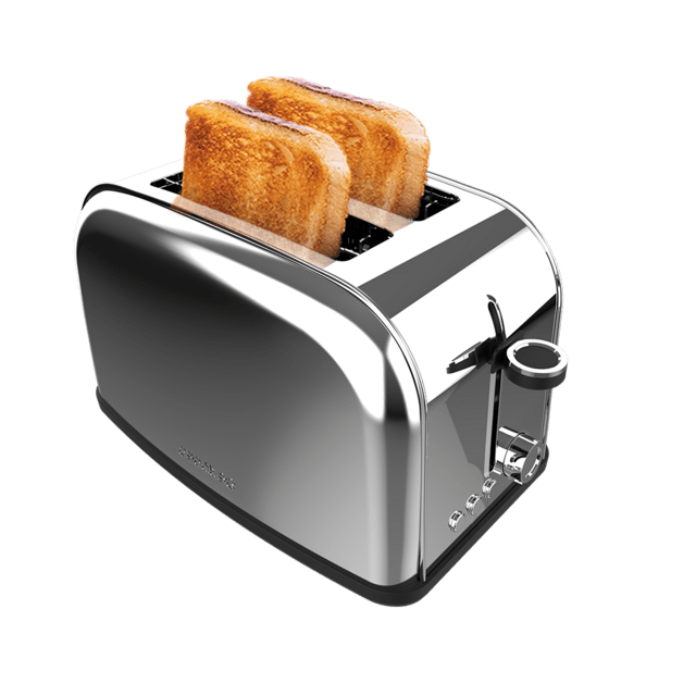 Cecotec Toastin' time 850 Inox Lite Tostador vertical de acero con doble ranura corta y 850 W de potencia. Tostador vertical