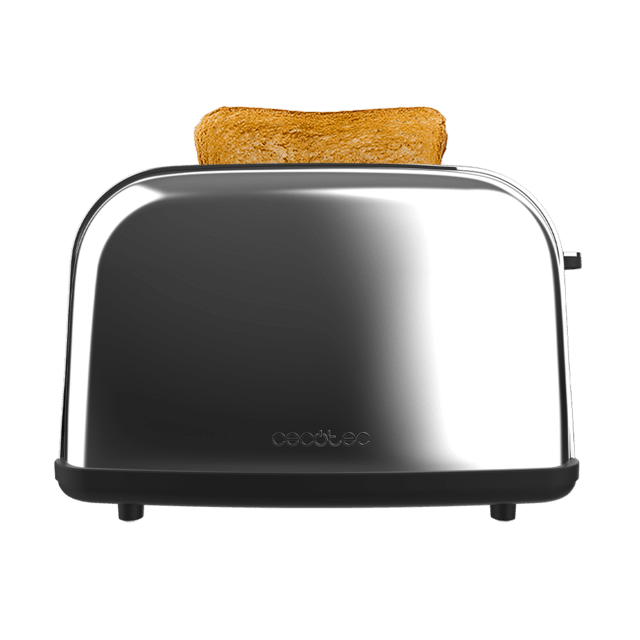 Cecotec Toastin' Time 850 Inox Tostador Vertical De Acero Con Doble Ranura Corta 850 W De Potencia Y Soporte Para Panecillos. Tostador Vertical