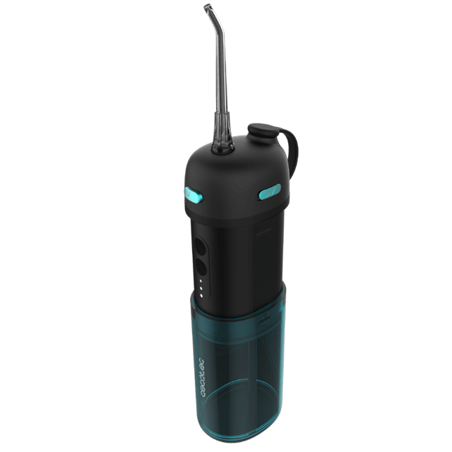 Cecotec ToothCare Jet Splash Irrigador Compacto Y Ligero De Viaje Con 3 Modos Y Hasta 8 Intensidades Con 150 Ml De Capacidad Y Con 2 Boquillas Intercambiables. Irrigador Compacto