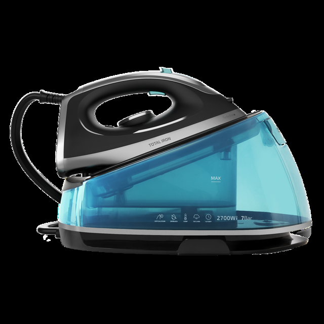 Cecotec Total Iron 7000 SteamPro. Centro de Planchado de 2400 W 6 Bares Suela cerámica 135 g/min Modo Eco Auto Shut-Off Sistema antical Centro de planchado. 2400 W