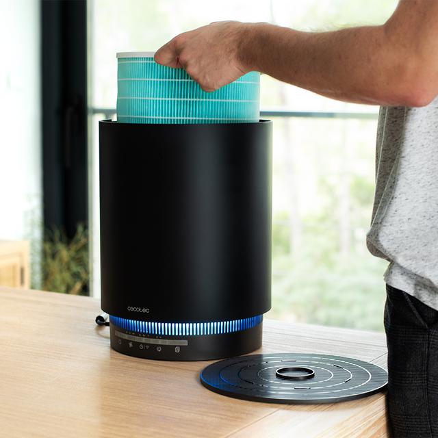 Cecotec TotalPure 1800 Style Pro Connected. Purificador De Aire Bajo Consumo Y Potencia De 45 W 130 CADR 4 Etapas De Filtrado Control Por Wi-Fi Temporizador Motor DC Cobertura 40 M3 Purificador
