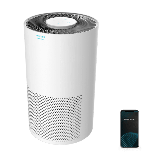 Cecotec TotalPure 2000 Connected M. Purificador De Aire Con Mando A Distancia Y Potencia De 50 W 160 CADR 3 Etapas De Filtrado Panel Táctil Control Por Wi-fi Temporizador Cobertura 50 M3 Purificador De Aire Con 160 CADR 3 Etapa
