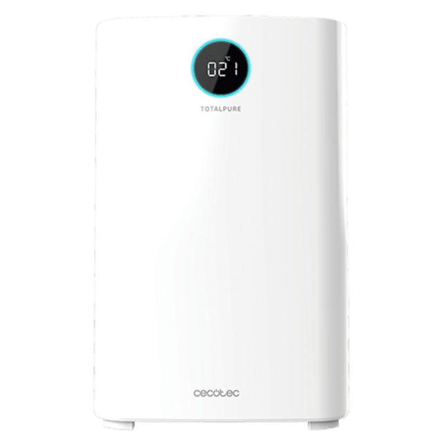 Cecotec TotalPure 2500 Connected. Purificador De Aire De 20 W Bajo Consumo 260 CADR 3 Procesos De Filtración Pantalla LED 4 Velocidades Control Por WiFi Cobertura 65m3 Purificador De Aire
