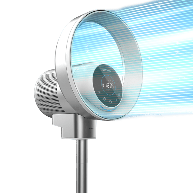 Cecotec TotalPure 2in1 MoonStyle 2 En 1: Ventilador Bladeless Y Purificador De Aire Con Motor DC Y Control Por Wifi. Con Pantalla LED 9 Velocidades 4 Modos Mando A Distancia Control Táctil Y Temporizador De Hasta 8 Horas. Venti