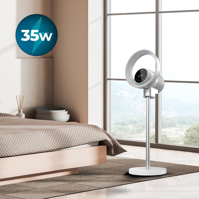 Cecotec TotalPure 2in1 MoonStyle 2 En 1: Ventilador Bladeless Y Purificador De Aire Con Motor DC Y Control Por Wifi. Con Pantalla LED 9 Velocidades 4 Modos Mando A Distancia Control Táctil Y Temporizador De Hasta 8 Horas. Venti