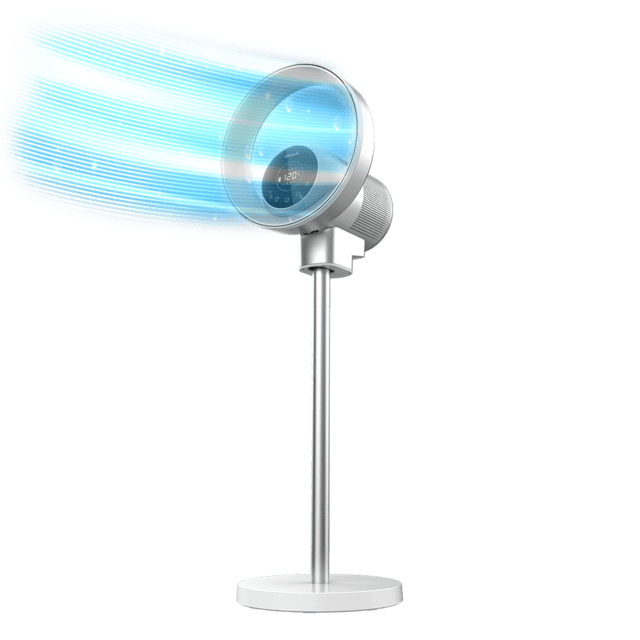 Cecotec TotalPure 2in1 MoonStyle 2 en 1: ventilador bladeless y purificador de aire con motor DC y control por Wifi. Con pantalla LED 9 velocidades 4 modos mando a distancia control táctil y temporizador de hasta 8 horas. Venti