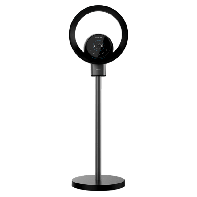 Cecotec TotalPure 2in1 MoonStyle Dark 2 En 1: Ventilador Bladeless Y Purificador De Aire Con Motor DC Y Control Por Wifi. Con Pantalla LED 9 Velocidades 4 Modos Mando A Distancia Control Táctil Y Temporizador De Hasta 8 Horas.