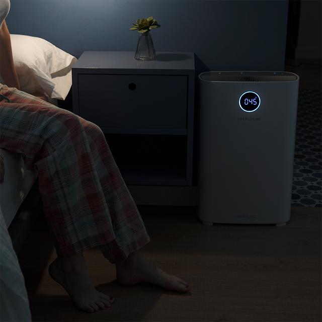 Cecotec TotalPure 5000 Connected. Purificador De Aire De 30 W Bajo Consumo 360 CADR 3 Procesos De Filtración Pantalla LED Control Por Wi-Fi Temporizador Cobertura 130 M3 Purificador De Aire 