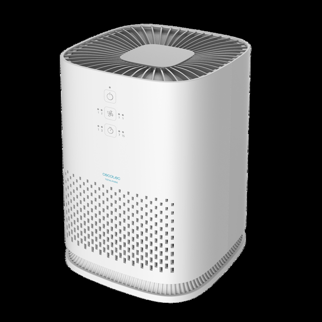 Cecotec TotalPure Connected 1000 Handy. Purificador de Aire con Temporizador con Potencia de 25 W Bajo Consumo 60 CADR 3 Etapas de filtrado 3 Velocidades Cobertura 25 m3 Purificador de aire con 60 CADR 3 etapas de filtrado y cob