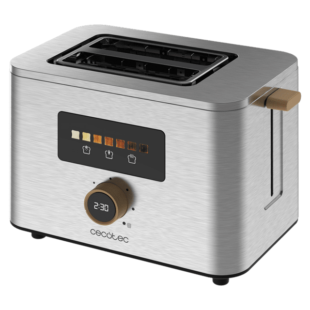 Cecotec Touch&Toast Double Tostador Vertical De Acero Con Doble Ranura Corta Pantalla Táctil Y 950 W De Potencia. Tostador Vertical 