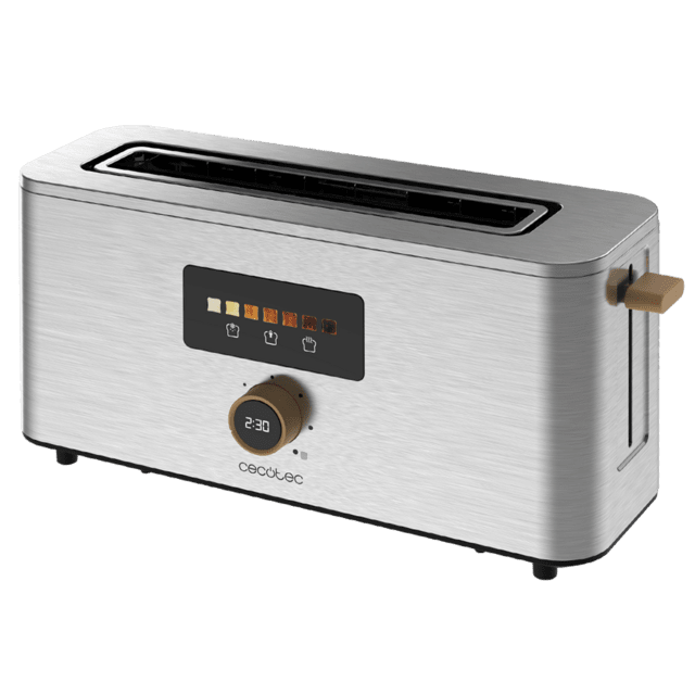 Cecotec Touch&Toast Extra Tostador Vertical De Acero Con Ranura Larga Pantalla Táctil Y 1000 W De Potencia. Tostador Vertical