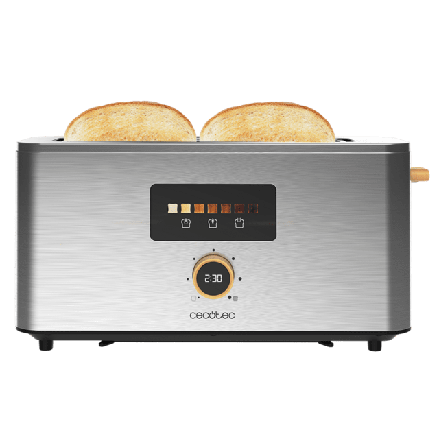Cecotec Touch&Toast Extra Tostador Vertical De Acero Con Ranura Larga Pantalla Táctil Y 1000 W De Potencia. Tostador Vertical