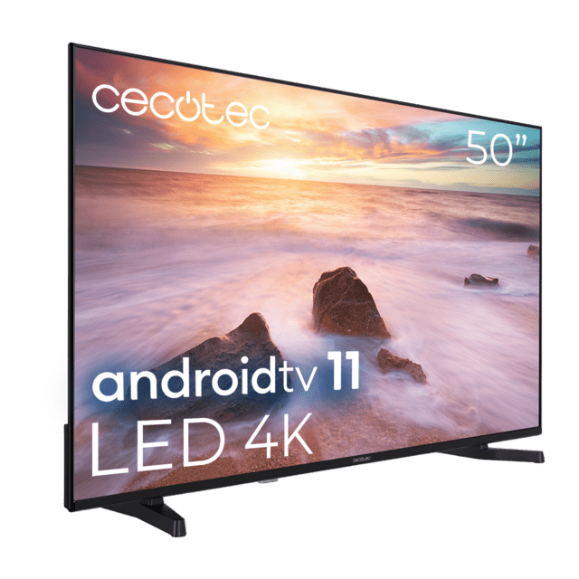 Cecotec TV A2 Series ALU20050 Televisión LED 50” Con Resolución 4K UHD Sistema Operativo Android TV 11 Chromecast HDR10+ Google Voice Assistant Clase E. Televisión LED 50" Smart TV