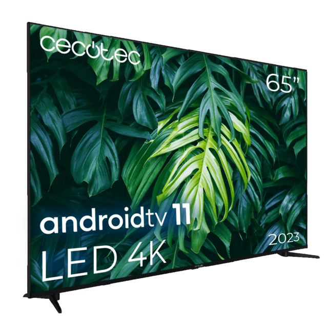 Cecotec TV A2 Series ALU20065S Televisión LED 65” Con Resolución 4K UHD Sistema Operativo Android TV 11 Chromecast HDR10+ Asistente De Voz De Google Clase E. Televisión LED 