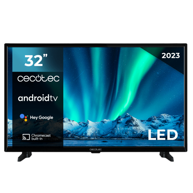 Cecotec TV Cecotec A series ALH00032N Televisión LED 32” con resolución HD y sistema operativo Android TV 11 Chromecast HDR10+ Google Voice Assistant clase E Televisión LED 32” con resolución HD y sistema operativo Andro