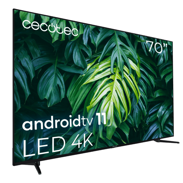 Cecotec TV Cecotec A2 Series ALU20070S Televisión LED 70” Con Resolución 4K UHD Sistema Operativo Android TV 11 Chromecast HDR10+ Google Voice Assistant Clase E. Televisión LED 70”