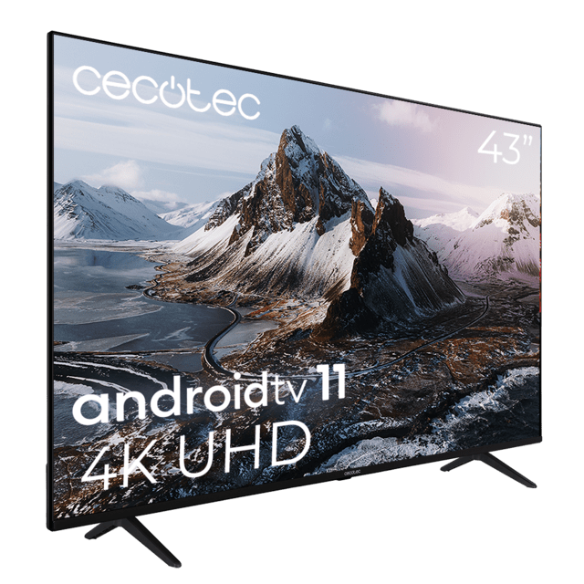 Cecotec TV Cecotec LED A3 Series ALU30043S Televisión LED De 43" Con Resolución 4K UHD Sistema Operativo Android TV 11 Google Voice Assitant Y Chromecast Sistema Dolby Vision. Televisión LED De 43"