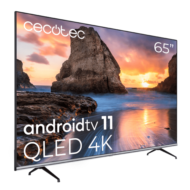Cecotec TV Cecotec V1 Series VQU10065. Smart TV De 65" Televisores QLED Resolución 4K UHD Sistema Operativo Android TV Diseño Frameless MEMC Dolby Vision Y Dolby Atmos. Televisión QLED 65" Smart TV