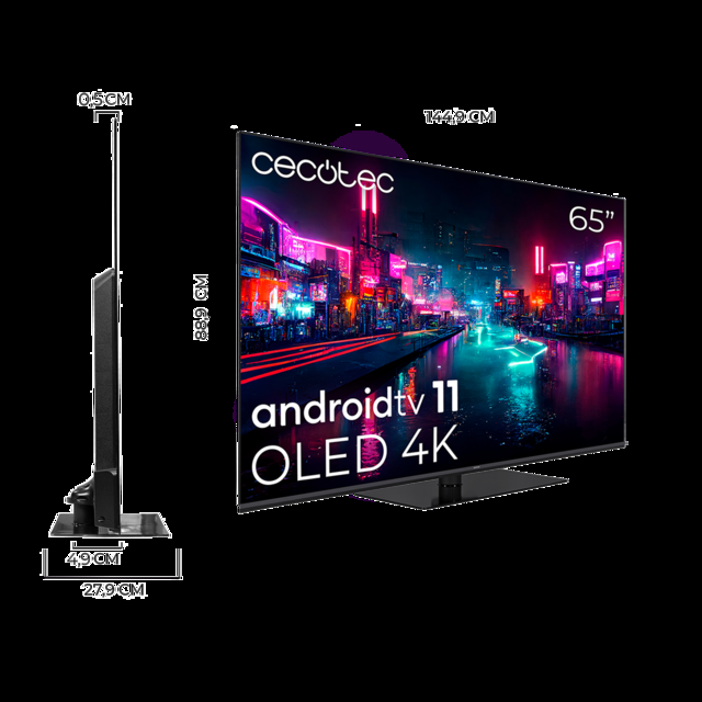 Cecotec TV Cecotec Z1 Series ZOU10065 Smart TV De 65”. Televisión OLED 65” Con Resolución 4K UHD Y Sistema Operativo Android TV Televisión OLED 65”