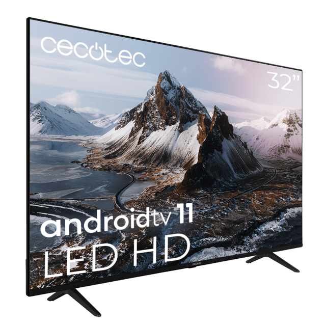 Cecotec TV LED A3 Series ALH30032S Televisión LED De 32" Con Resolución HD Sistema Operativo Android TV 11 Dolby Audio Hotel Mode Google Voice Assitant Y Chromecast. Televisión LED 32" Smart TV